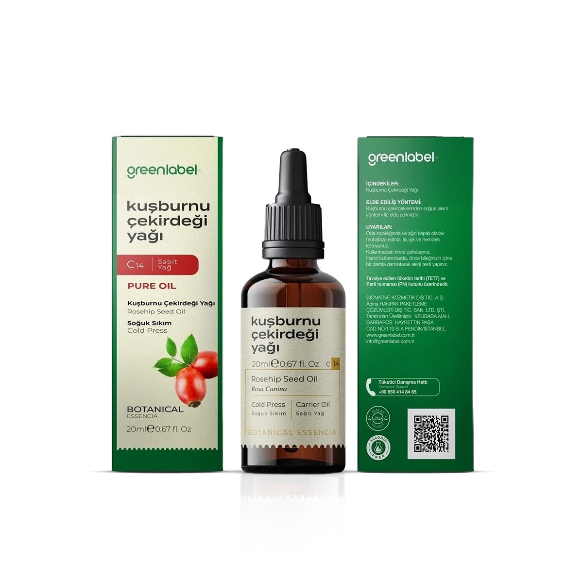Kuşburnu Çekirdeği Yağı 20ml Greenlabel