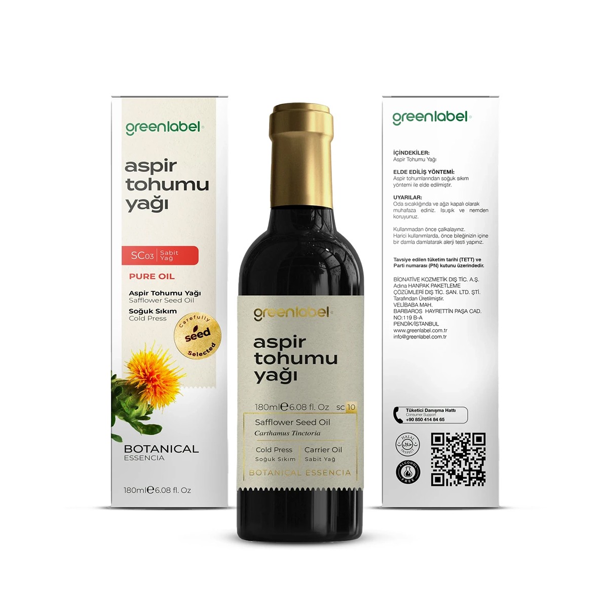 Aspir Tohumu Yağı 180ml Greenlabel