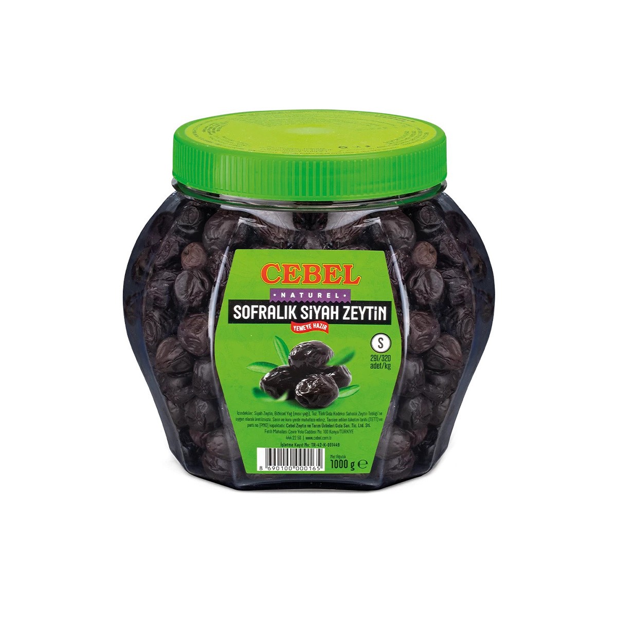 Cebel Sofralık Siyah Zeytin 1 kg İri (S Boy)