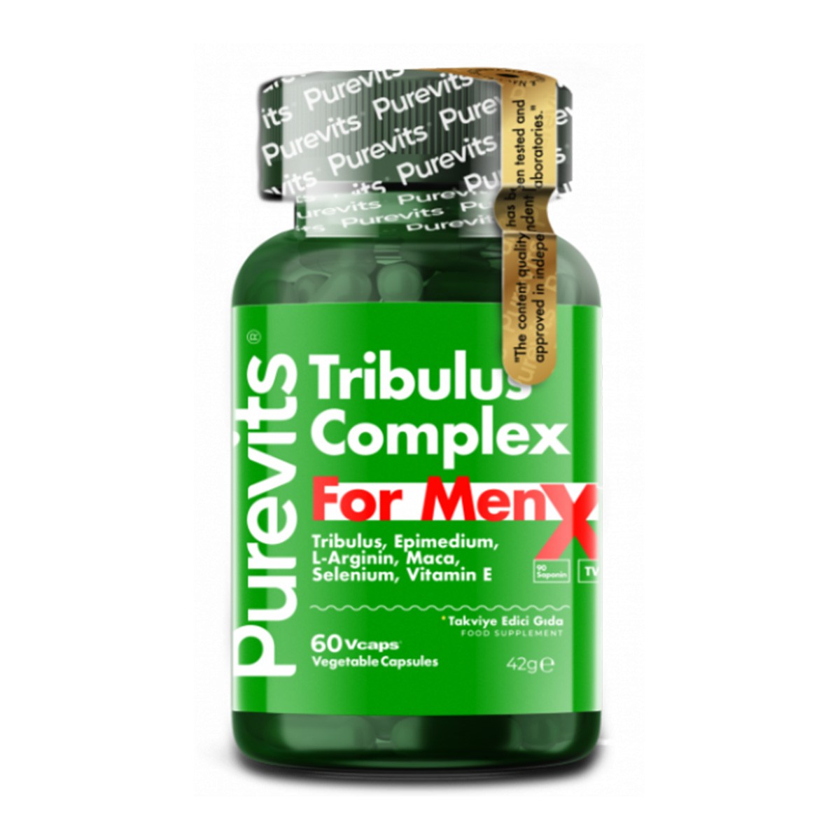 Tribulus Formen Complex Two Factor 60 Adet Vegan Kapsül Purevits