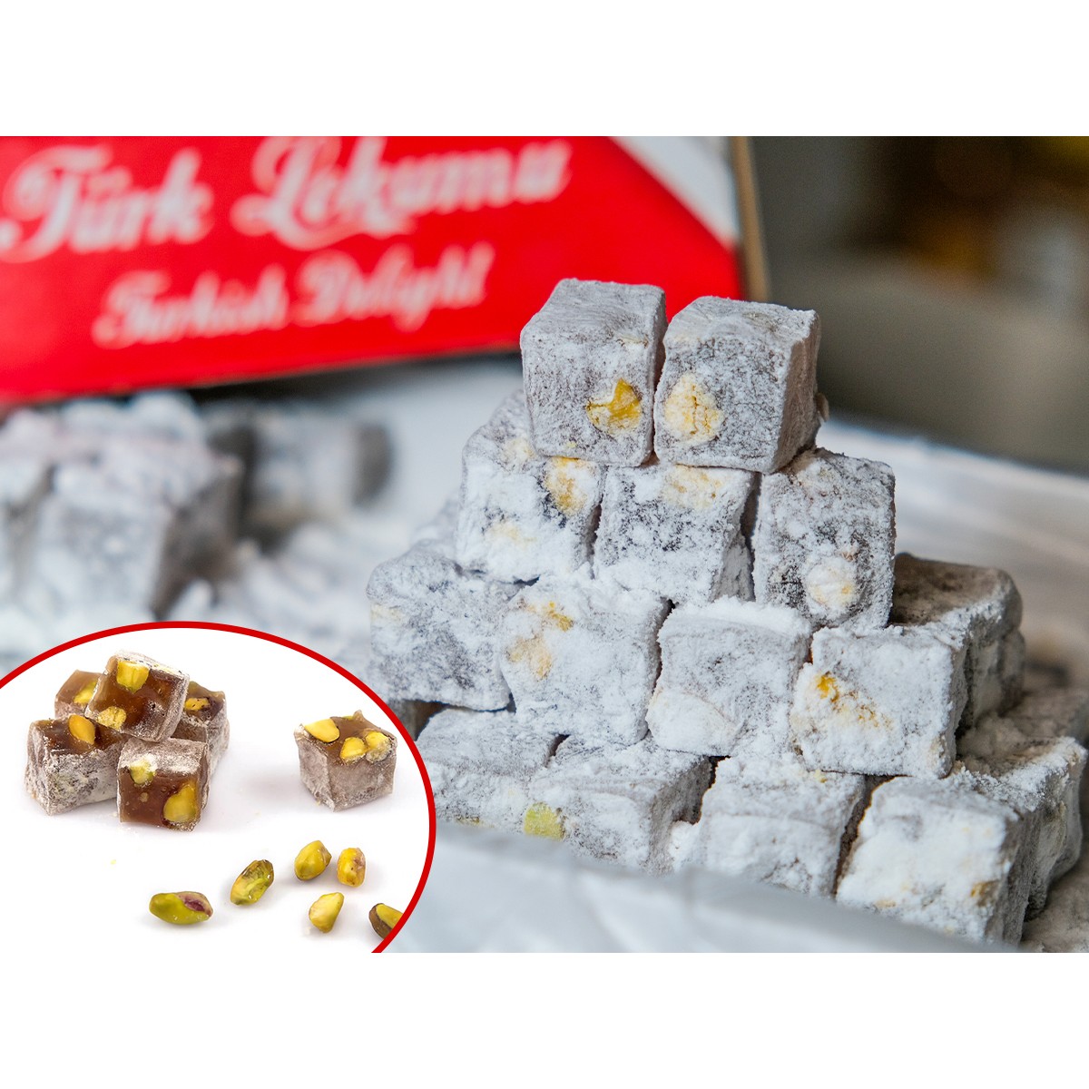 Antep Fıstıklı Tozlu Duble Lokum 1kg