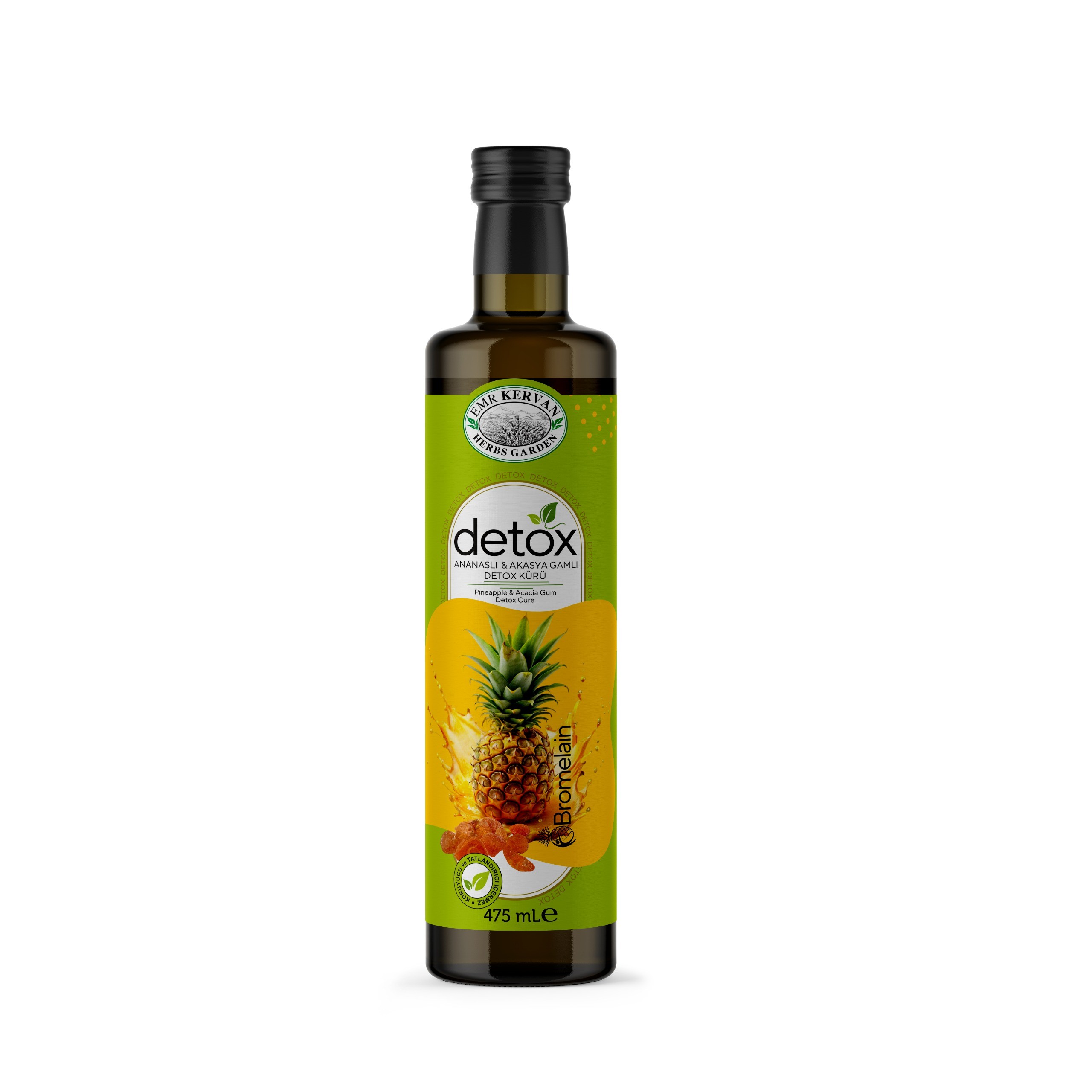Ananaslı (Bromelain) ve Akasya Gamlı Detox (Detoks) Kürü 475 ml