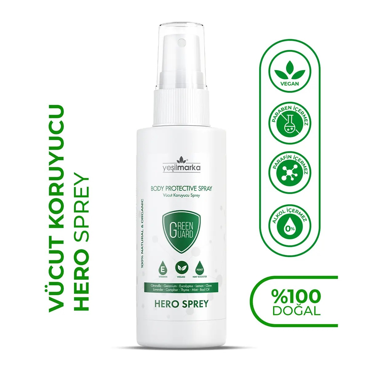 Dış Etkenlere Karşı Koruyucu Hero Sprey 100ml Yeşil Marka