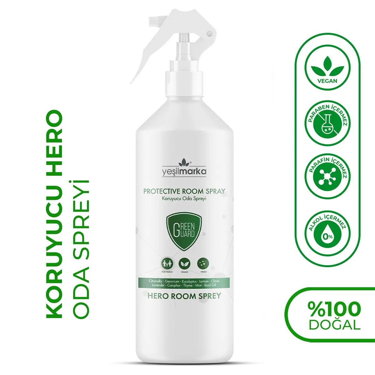 Dış Etkenlere Karşı Koruyucu Hero Room Sprey 350ml Yeşil Marka
