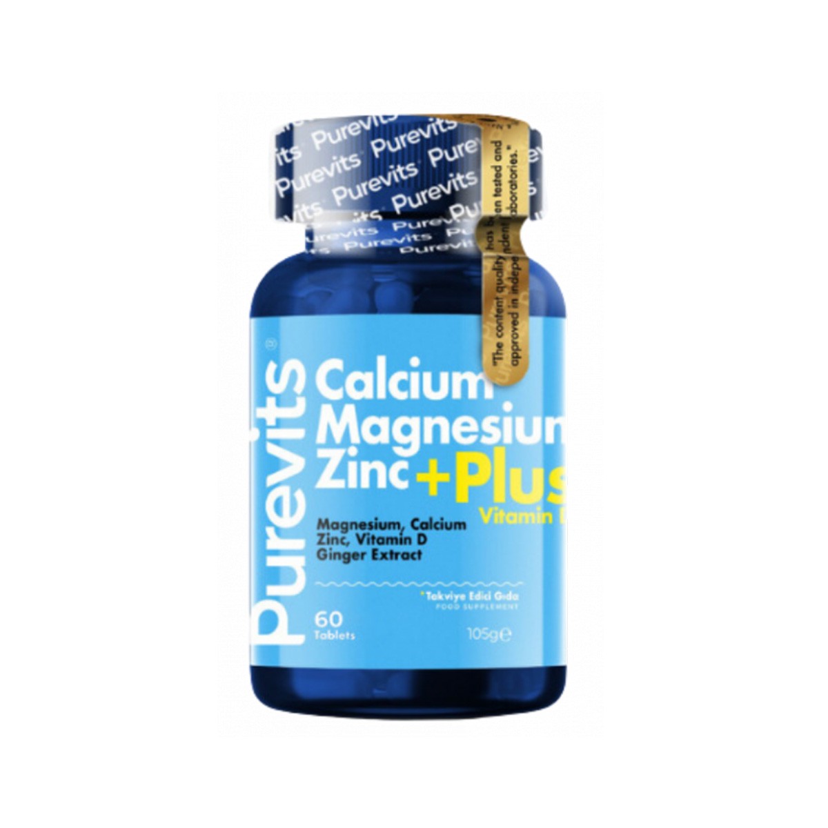 Kalsiyum – Magnezyum - Çinko - Vitamin D Plus - 60 Adet Tablet Purevits