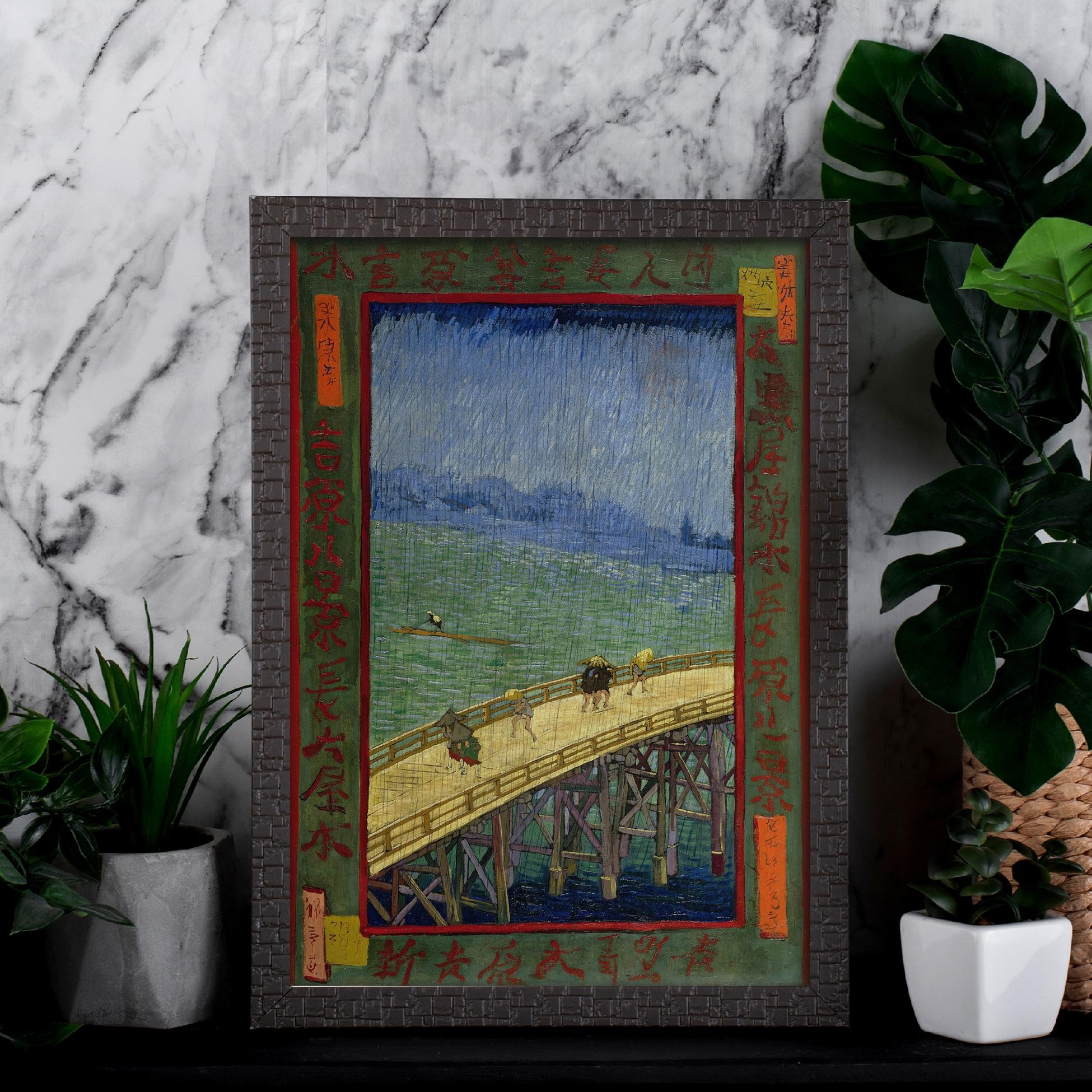 Vincent van Gogh - Bridge in the rain (after Hiroshige) (1887) - Poster