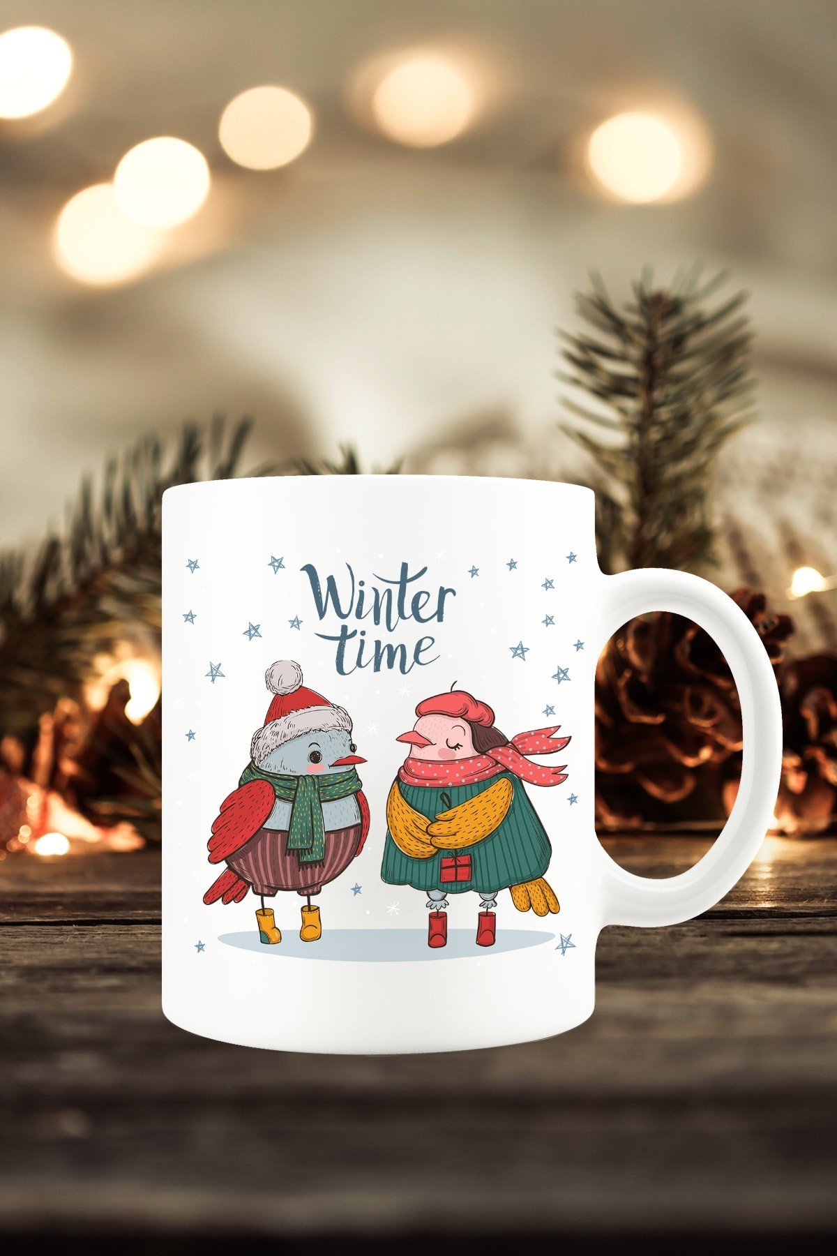 Yılbaşı Yeni Yıl Konseptli Noel Winter Kış Baskılı Kupa Bardak