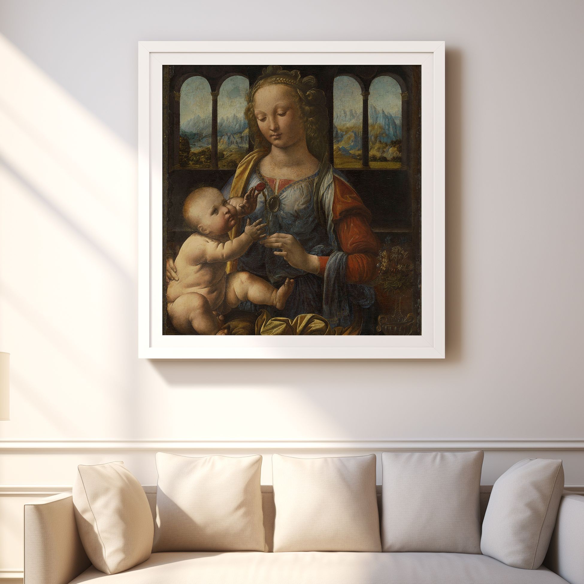 Leonardo da Vinci - Madonna of the Carnation (circa 1475) - Poster