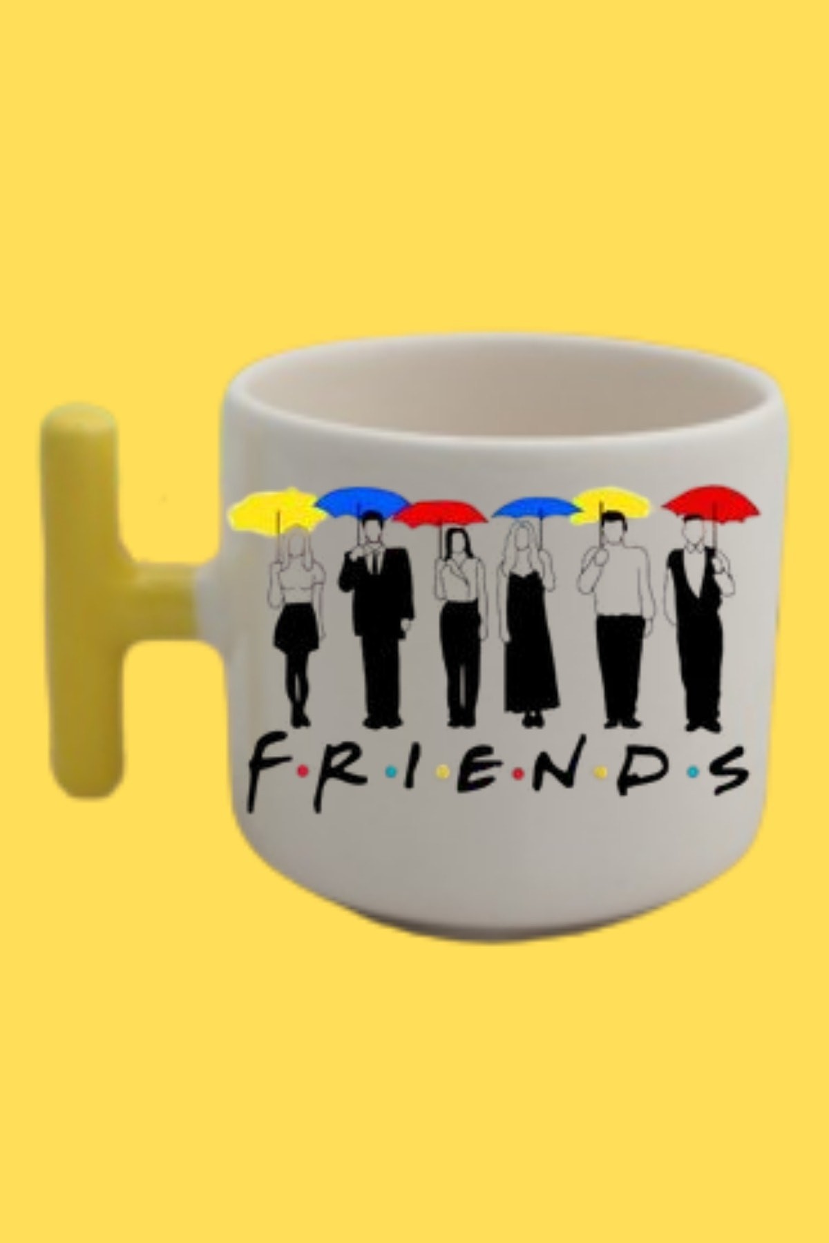 Sarı T Kulp Friends Temalı Nescafe Latte Fincanı