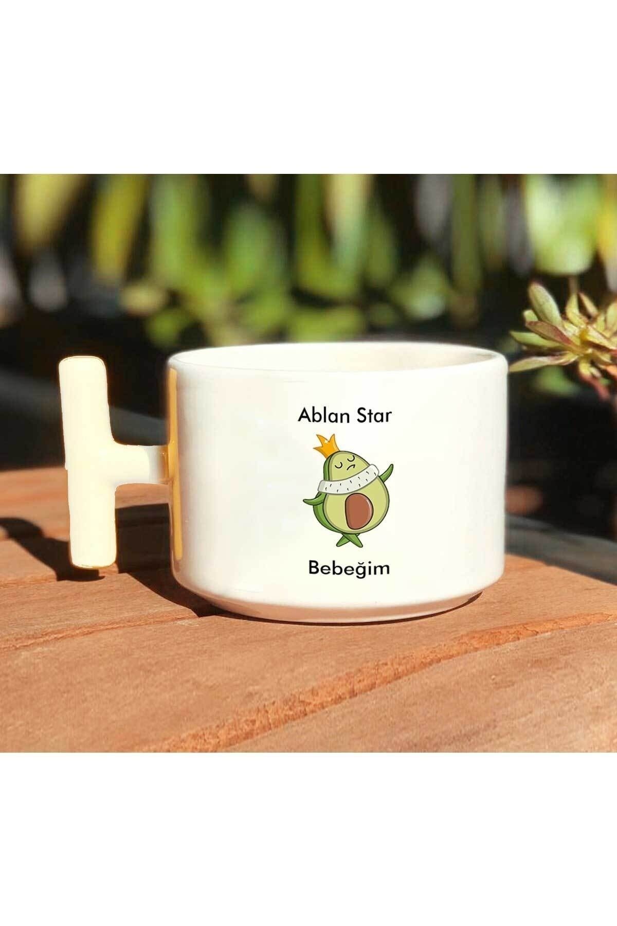 Avokado Ablan Star Bebeğim Baskılı Beyaz T Kulp Kupa Bardak