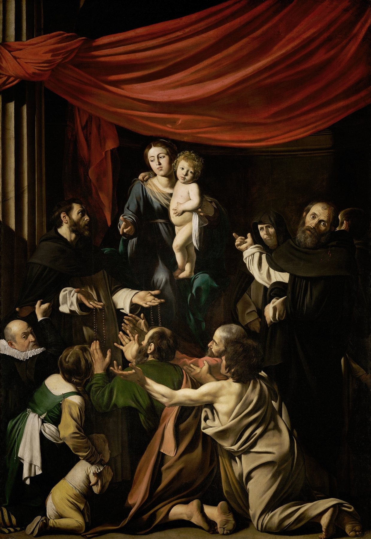 Caravaggio - Tesbih Madonnası (1605 ile 1607 arasında)