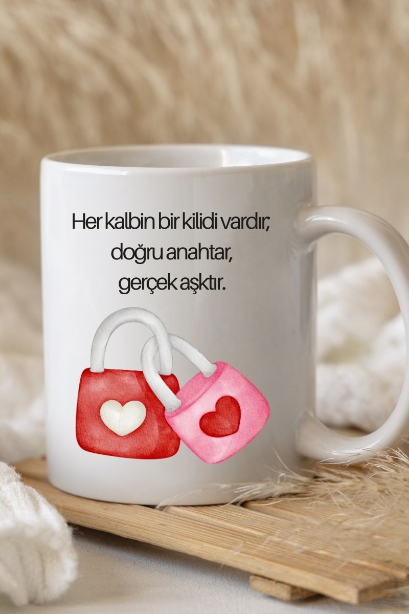 Kalbimin Kilidi- Sevgili Özel Kupa