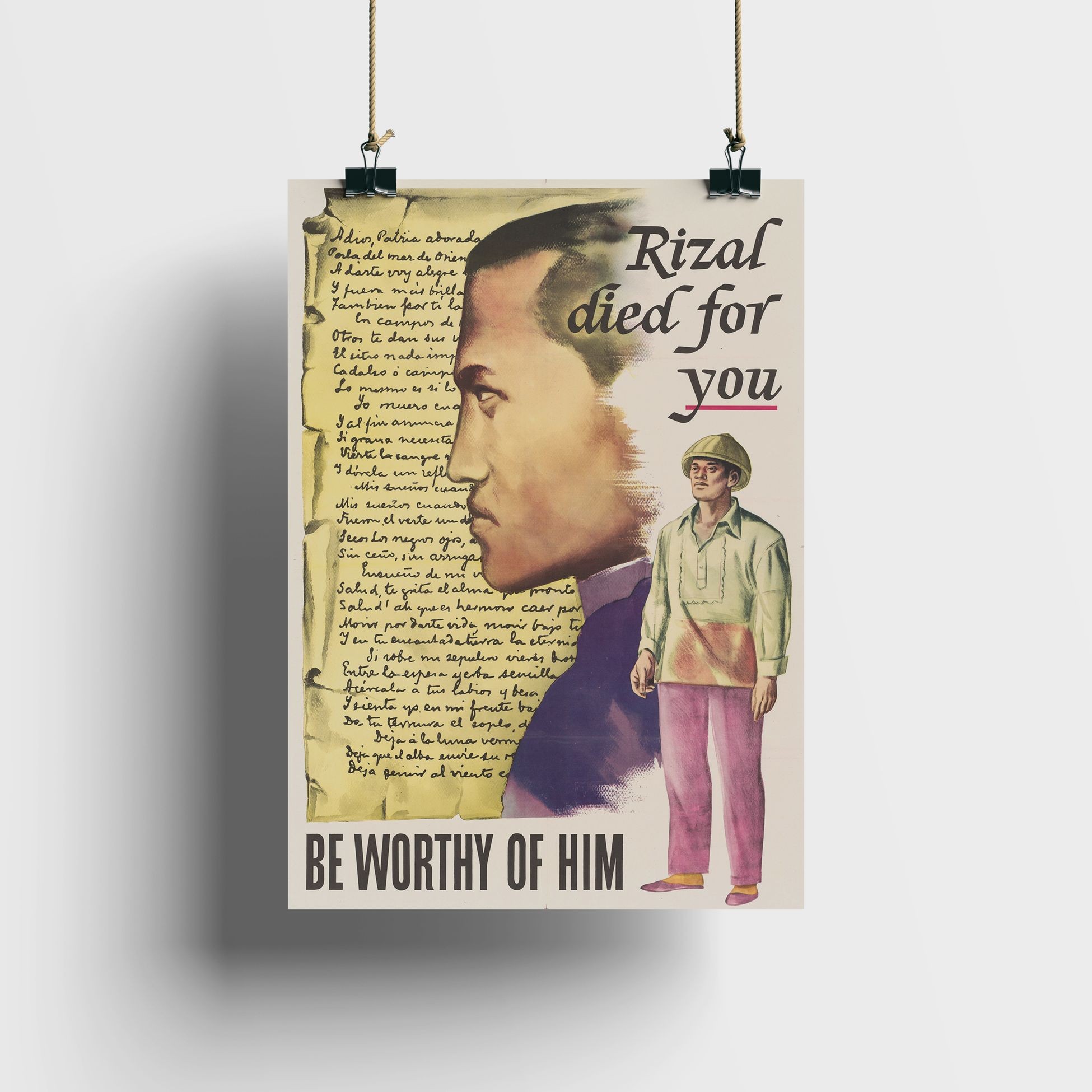 U.S. Information Agency - Rizal Died for You: Be Worthy of Him - Poster