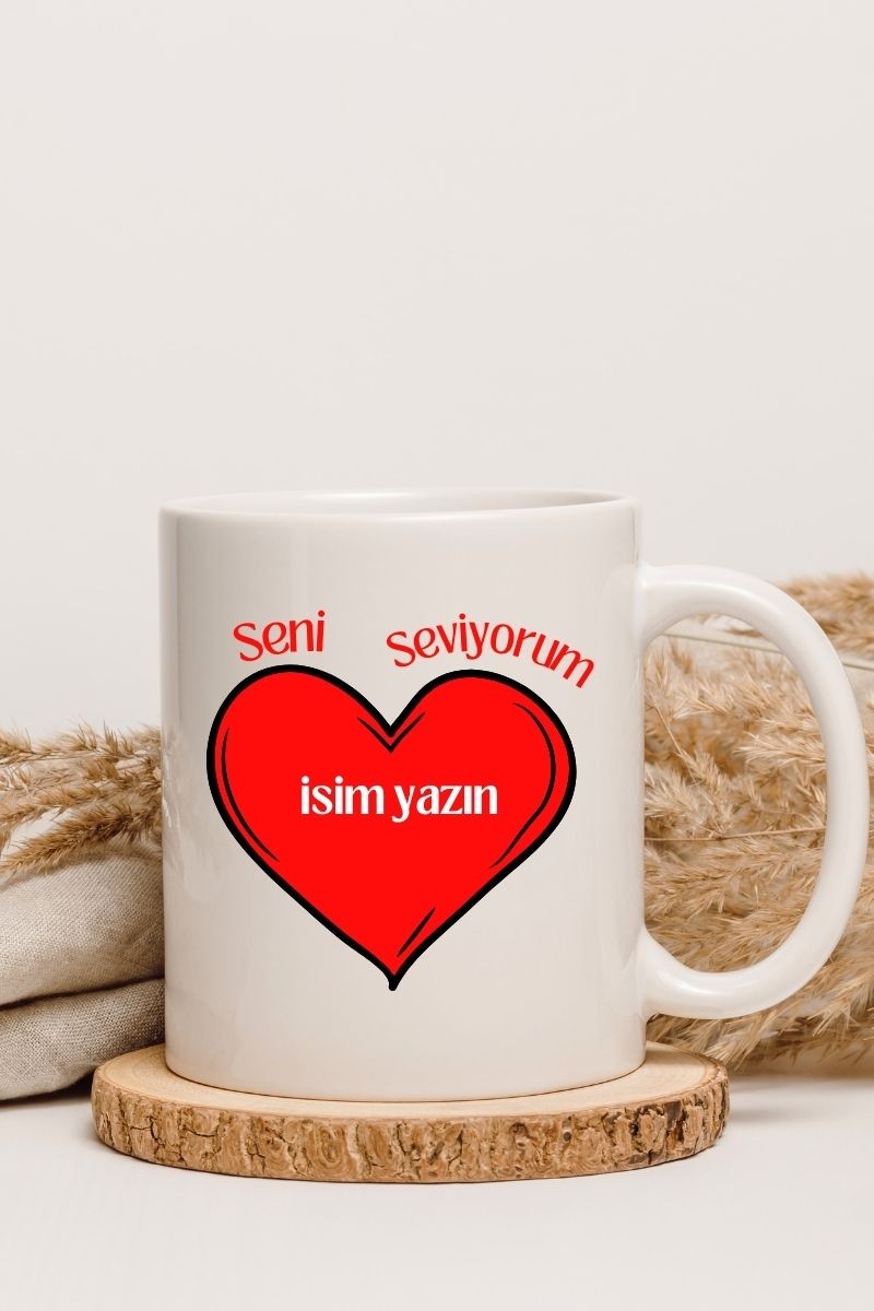 Kırmızı Kalp- Sevgili Özel Kalp Kupa