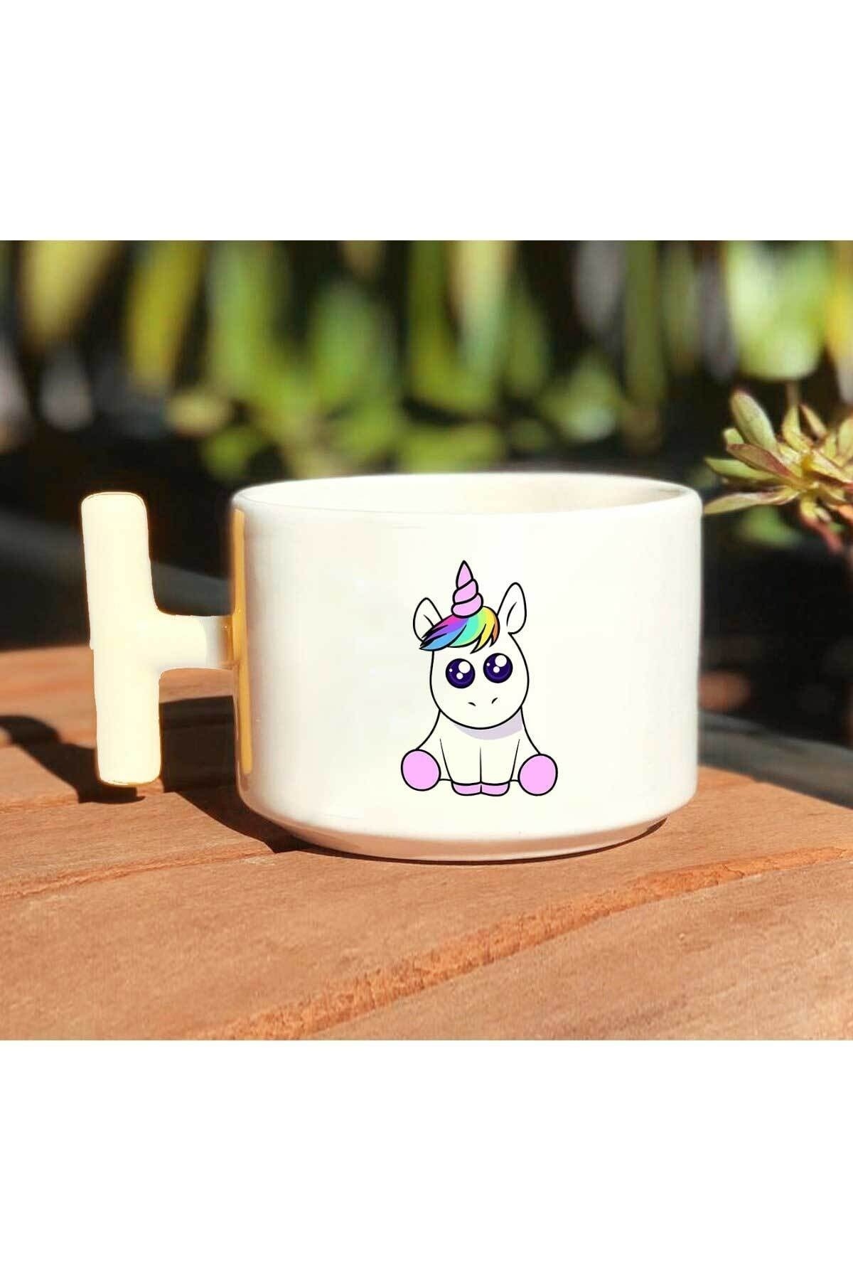 Unicorn Baby Baskılı Beyaz T Kulp Kupa Bardak