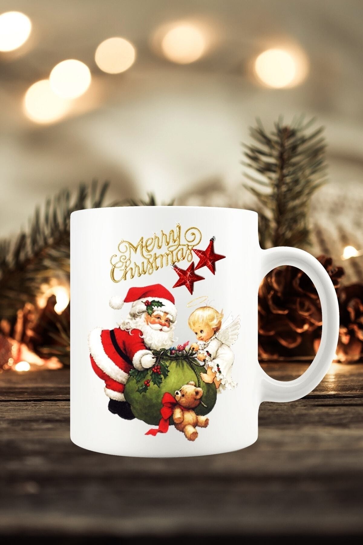 Yılbaşı Yeni Yıl Konseptli Noel Baba Christmas Kupa Bardak