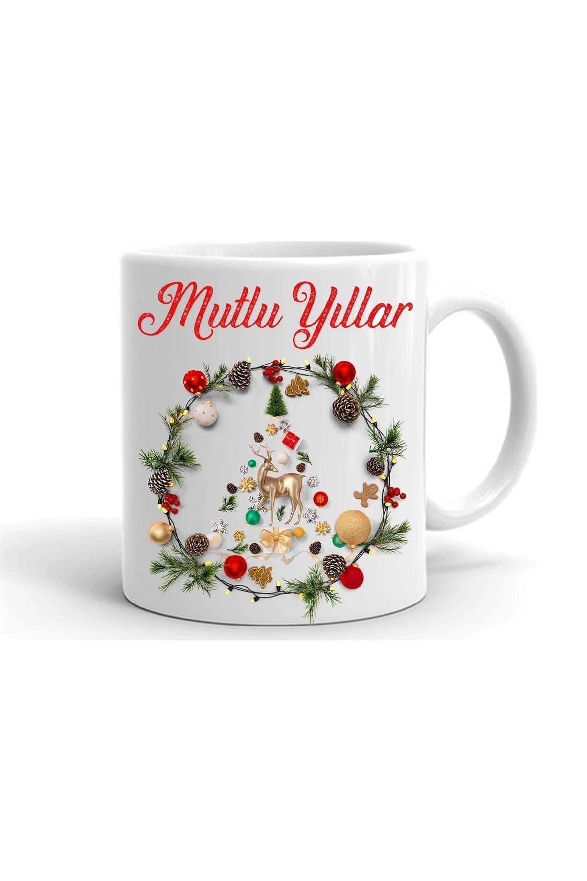 Full Kaplama Yılbası Noel Temalı Baskılı   Kupa