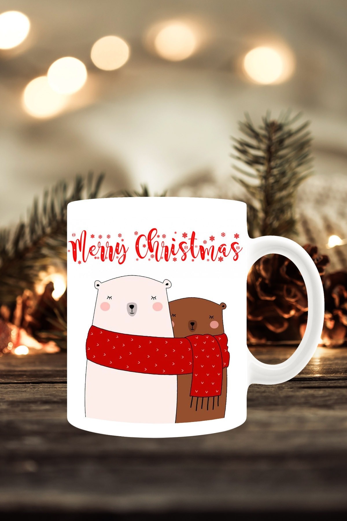Yılbaşı Yeni Yıl Konseptli Noel Merry Christmas Baskılı Kupa Bardak