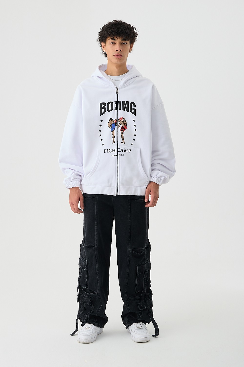 The Boxing Beyaz Zip Hoodie