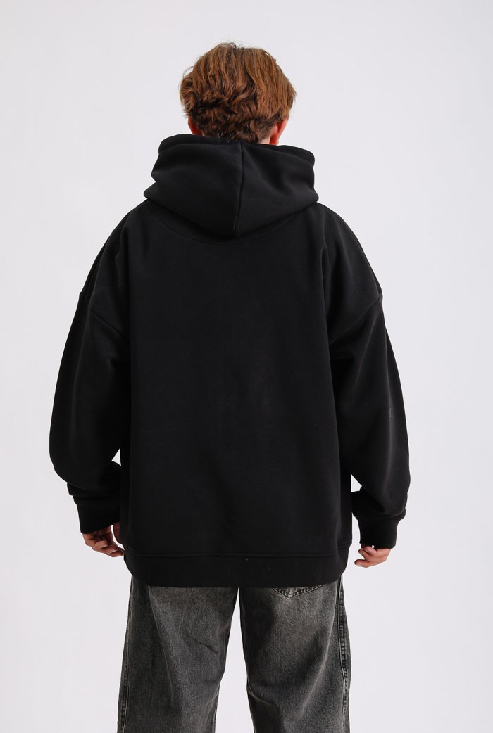 Remember Baskılı Oversize Premium Zip Hoodie