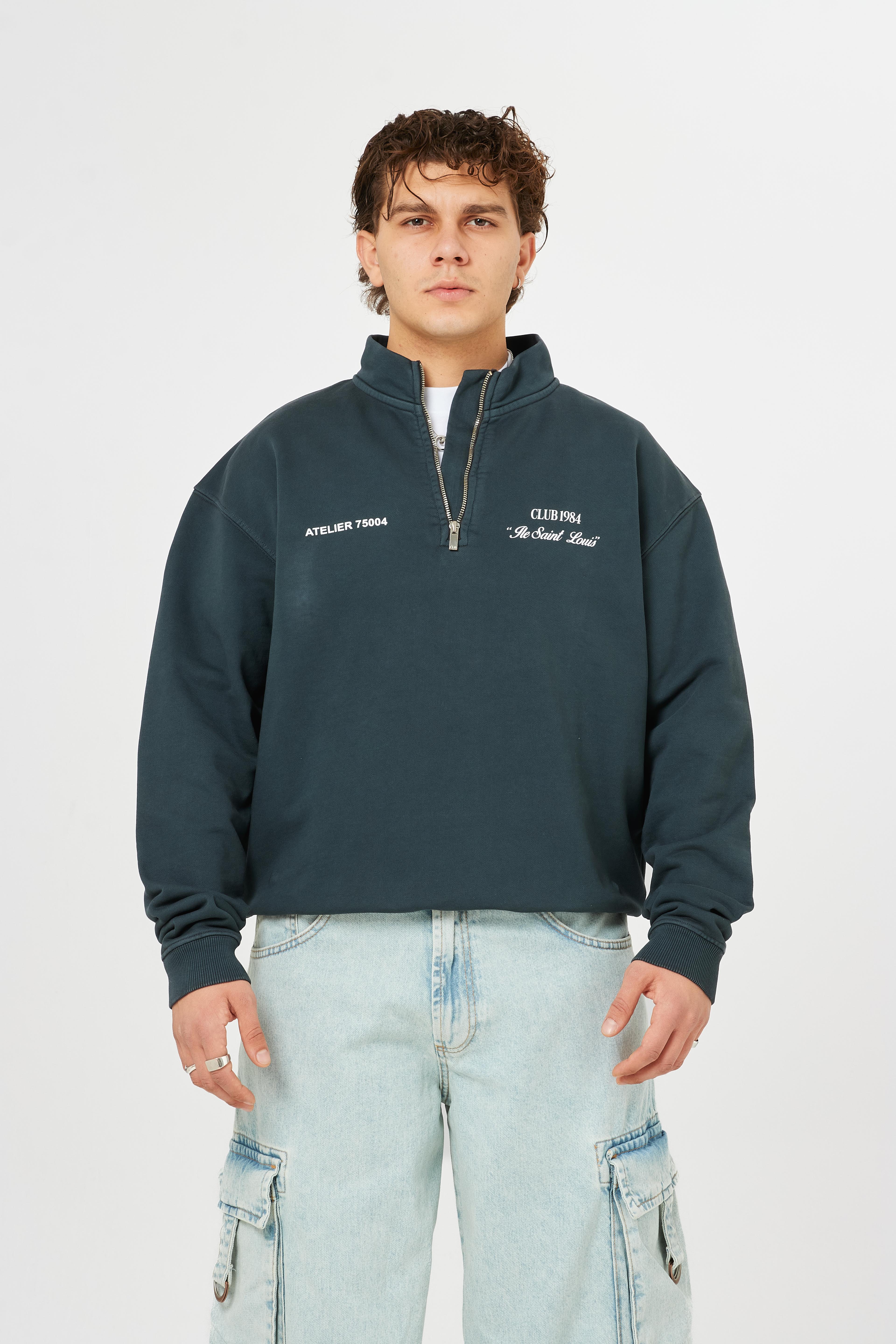 Club 1984 Baskılı Half-Zip Sweatshirt