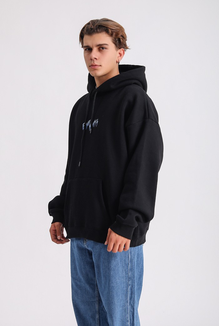 EYE HEARTS Black Premium Oversize Hoodie