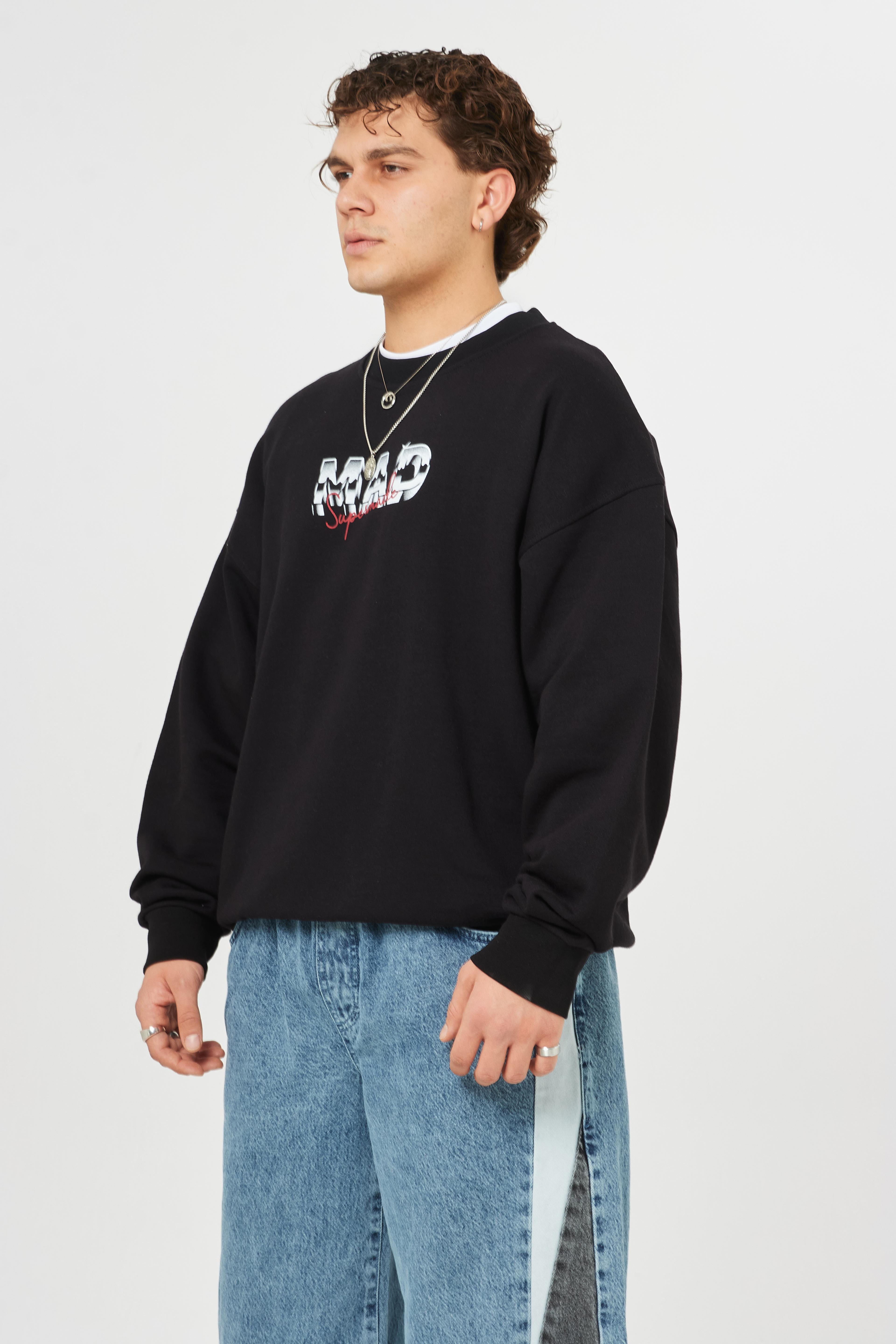 Mad Baskılı Premium Oversize Sweatshirt