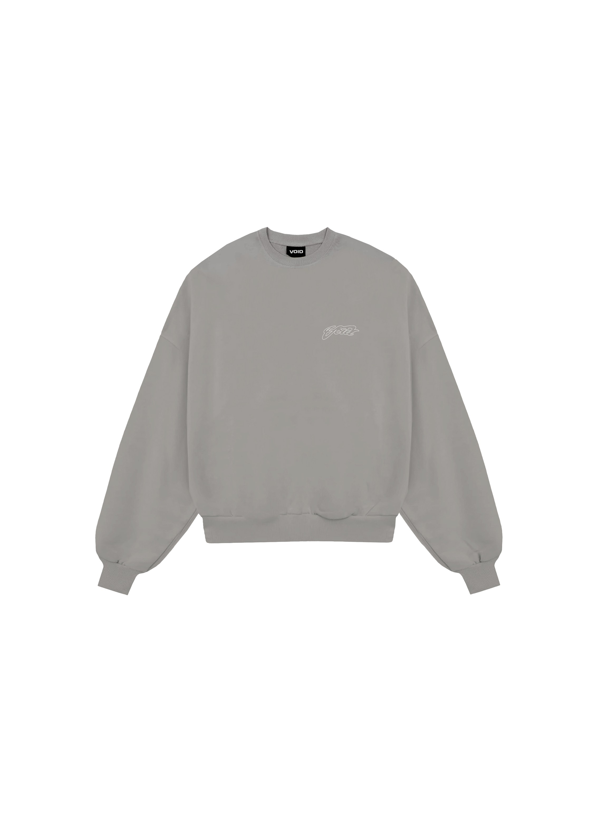 VOID Baskılı Premium Oversize Sweatshirt - Taş Gri