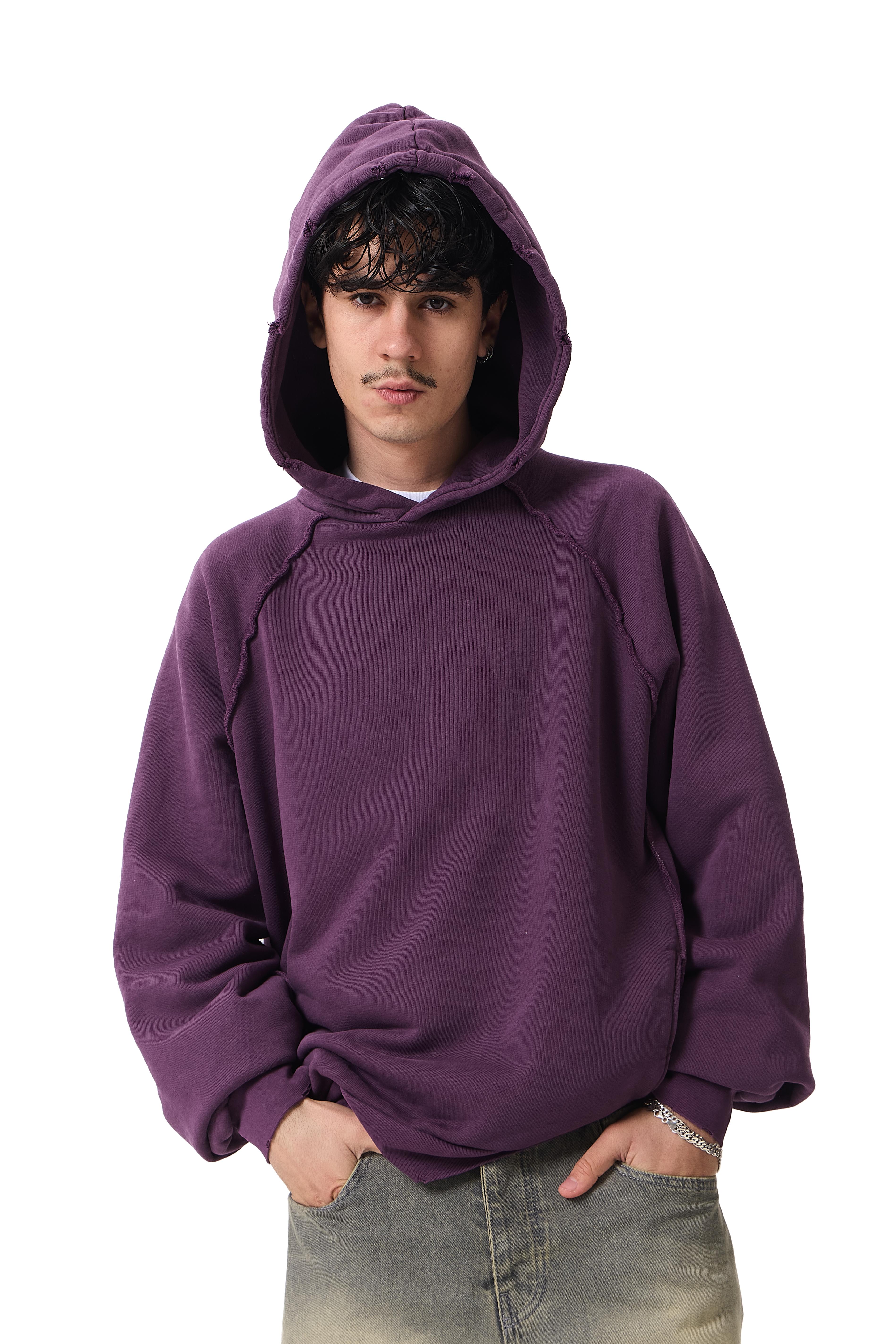 Yırtık Detaylı Premium Boxy Fit Hoodie