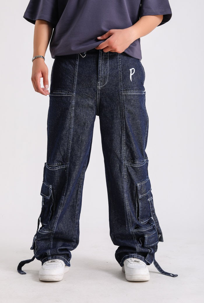 P Premium Ekstra Baggy Pantolon - Lacivert