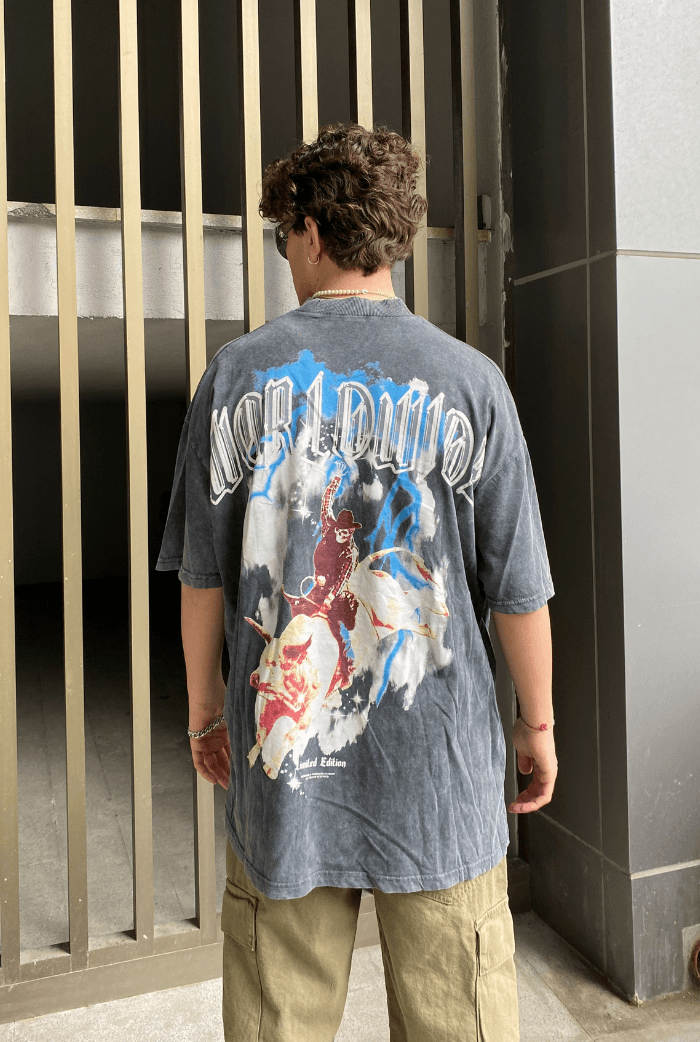 Worldwide Acid Wash Oversize T-shirt