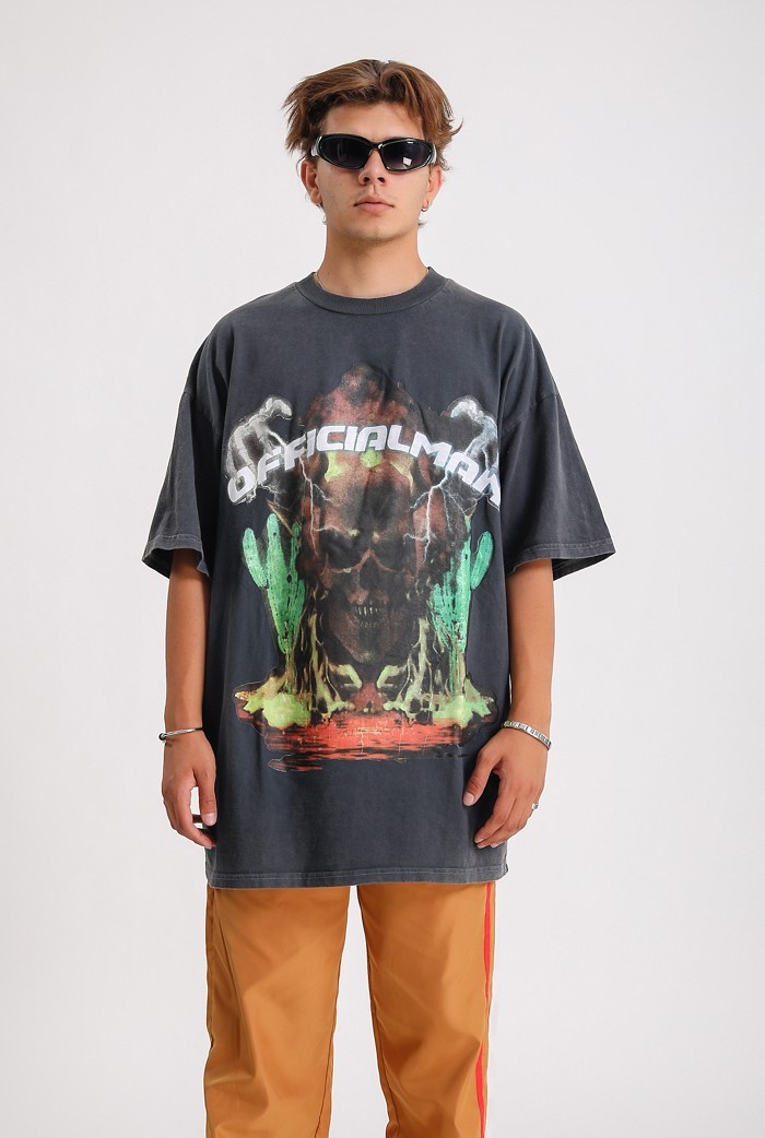 Acid Wash Official Skull Oversize T-shirt