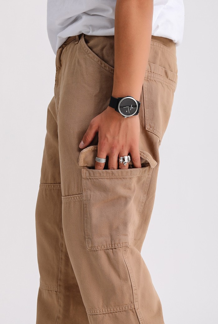 Camel Pocket Detail Baggy Pantolon