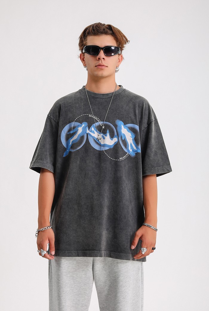 Metaverse Acid Wash Premium Oversize T-shirt