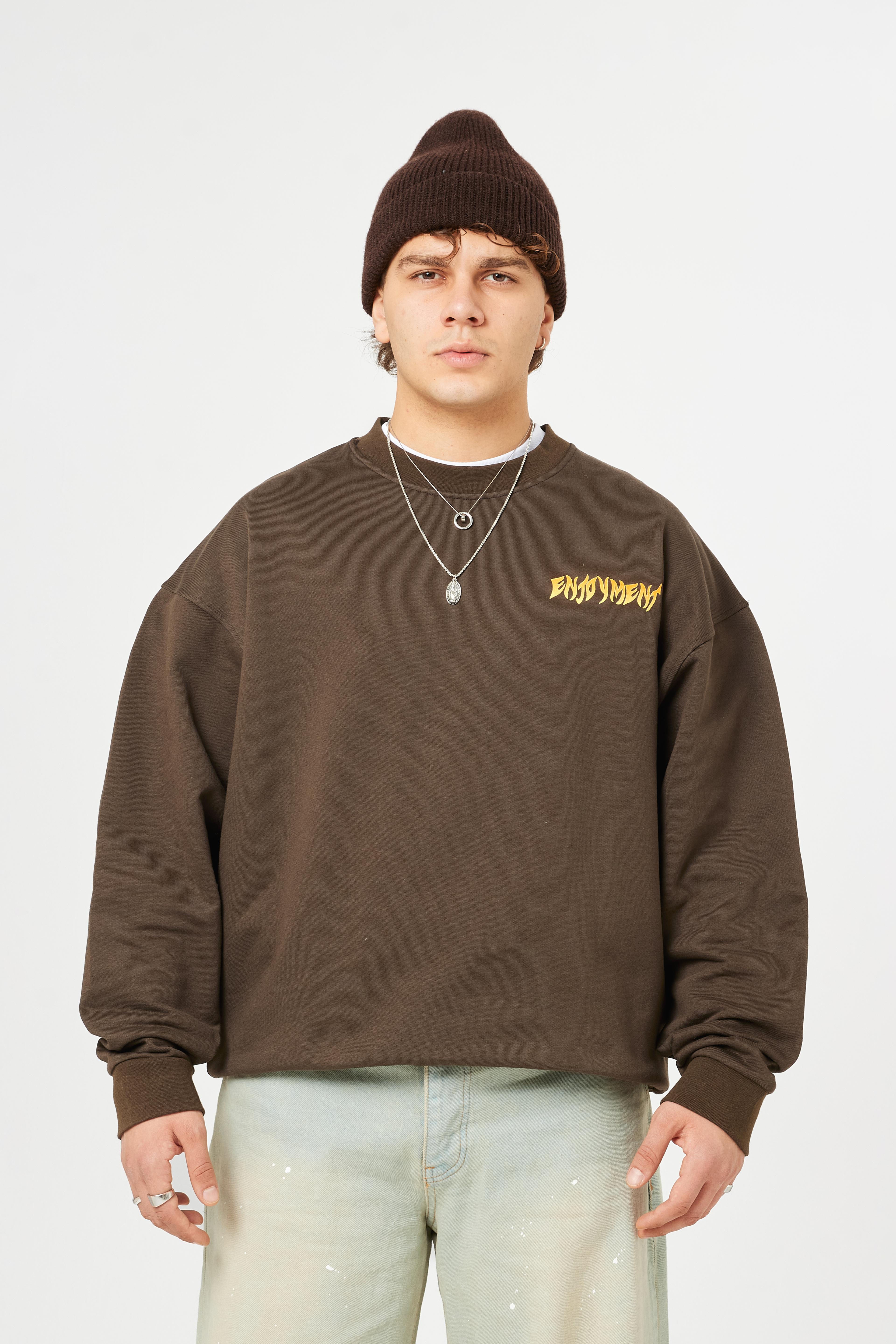 Enjoyment Baskılı Premium Oversize Sweatshirt