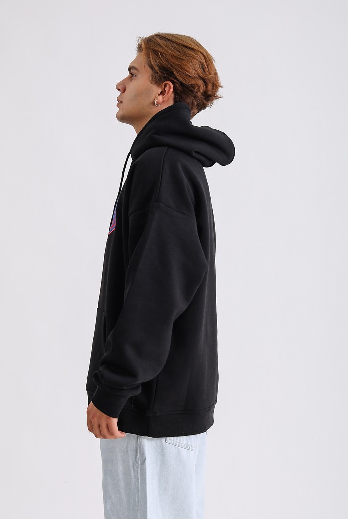 Hysteric Nakış Detaylı Siyah Premium Oversize Hoodie