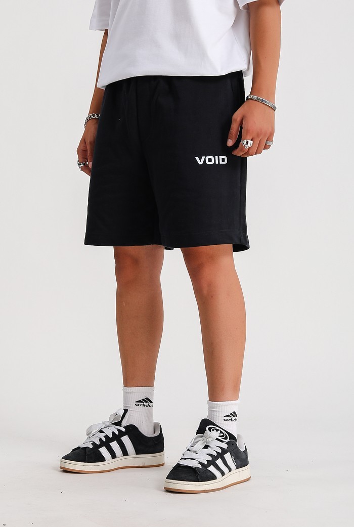VOID Logo Siyah Diyagonal Premium Oversize Şort