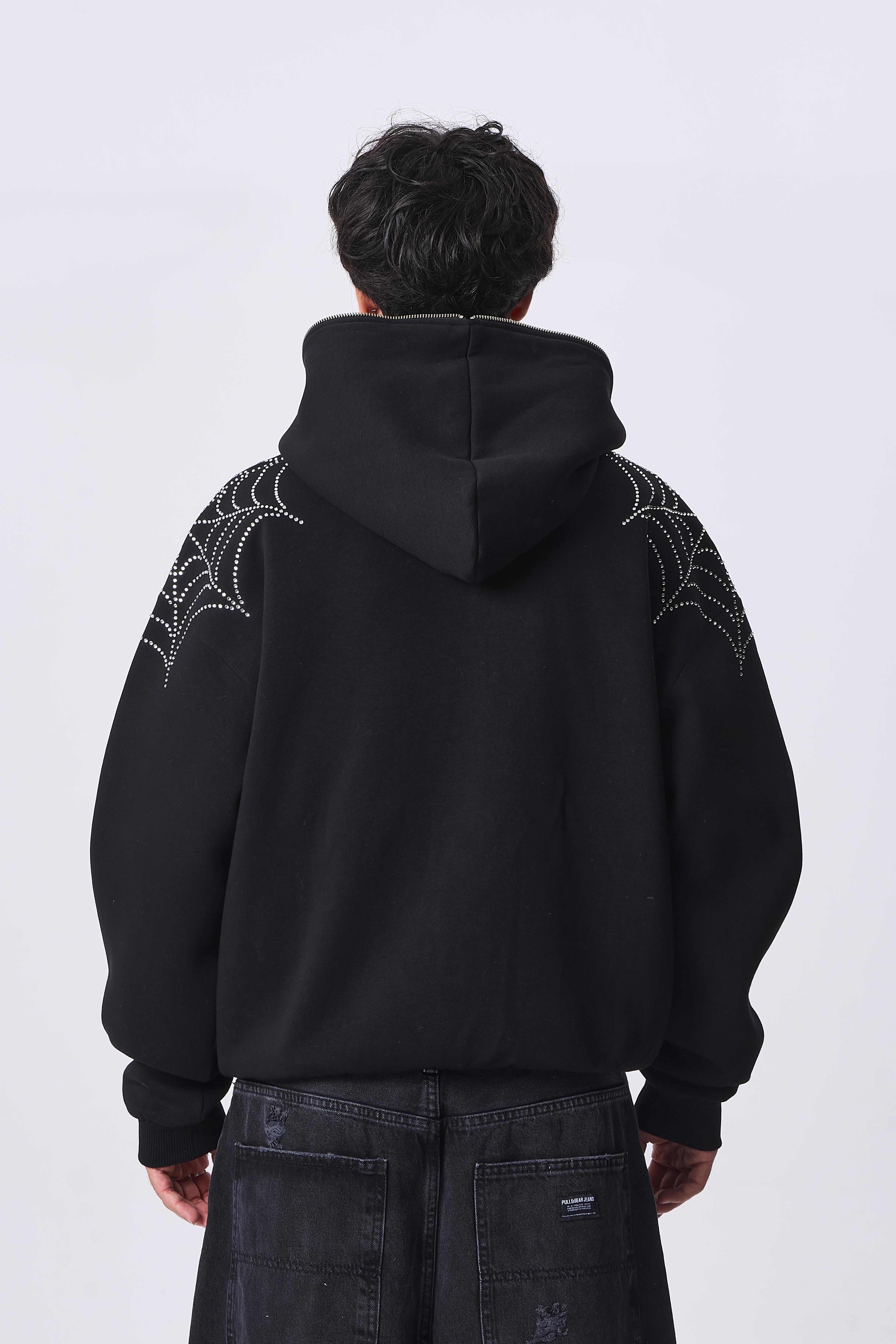 RVW Ağ Taş Detaylı Full-Zip Sweatshirt