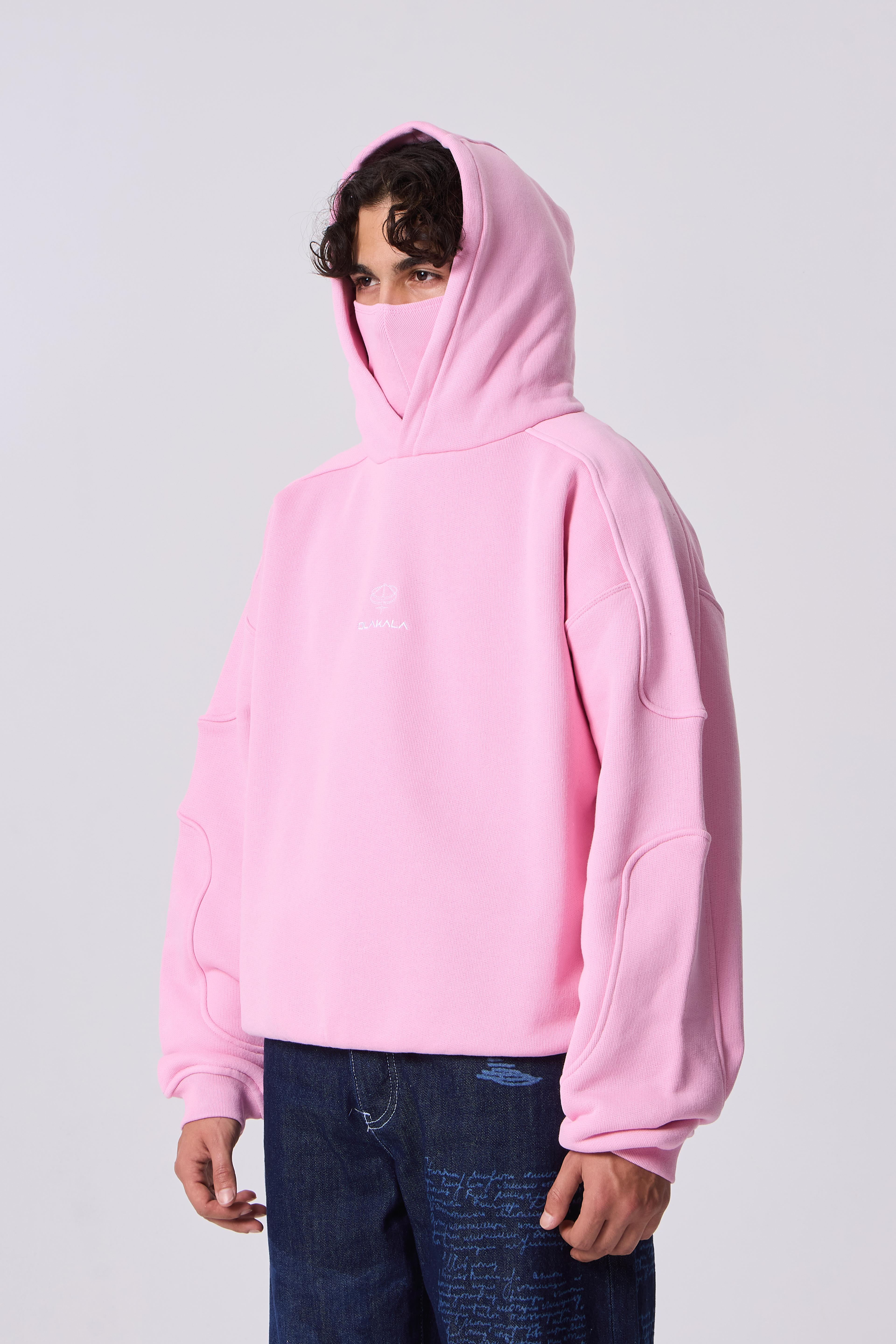 OLK Maske Detaylı Nakışlı Diagonal Kapüşonlu Sweatshirt