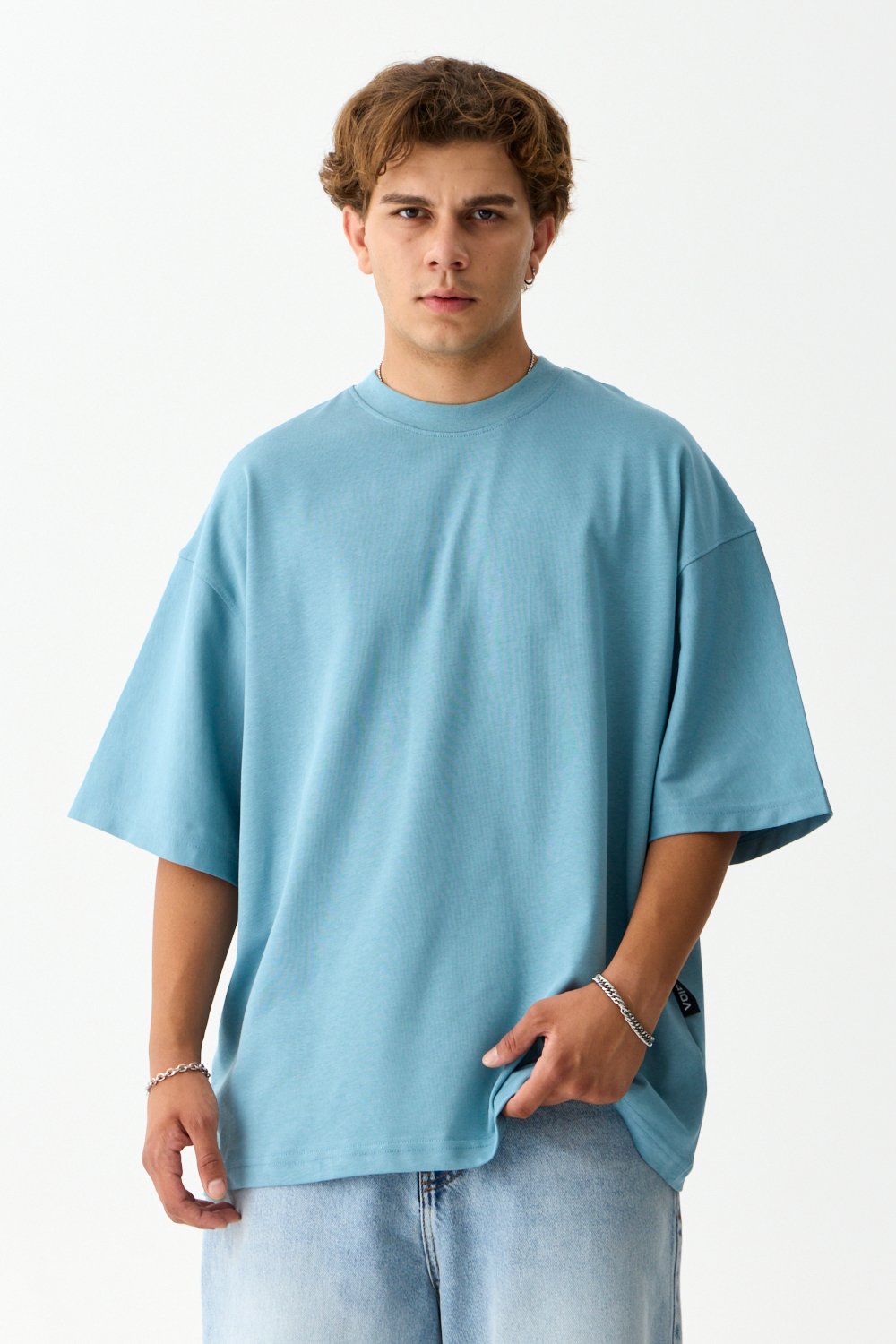 VOID Premium Oversize Basic Tişört - Bebek Mavisi