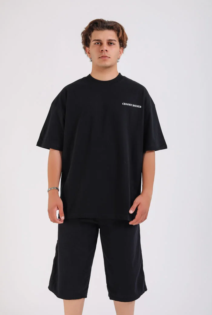 Chrome Hearts Baskı Detaylı Oversize Tişört