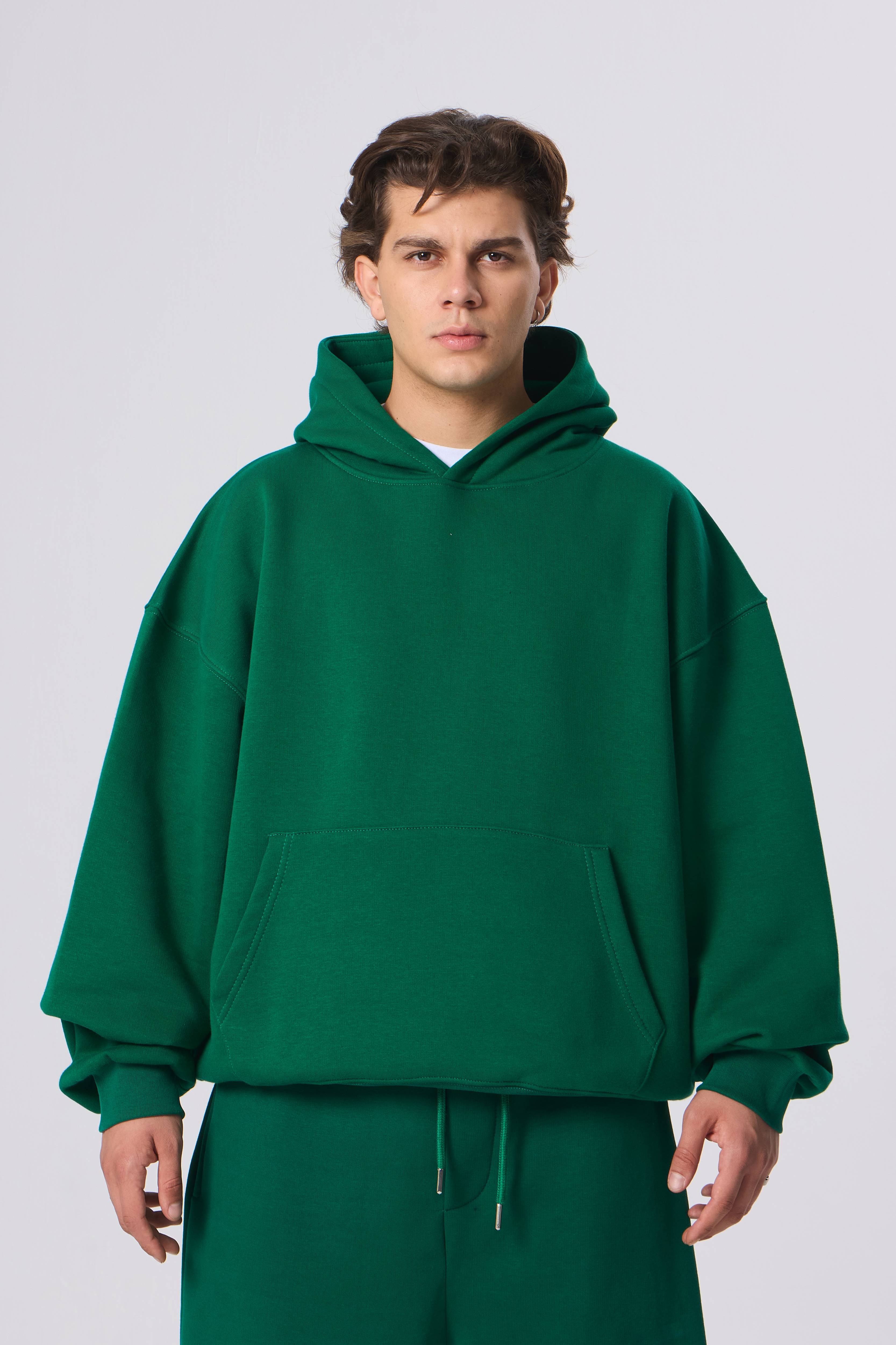 VOID Basic Premium Oversize Hoodie - Yeşil