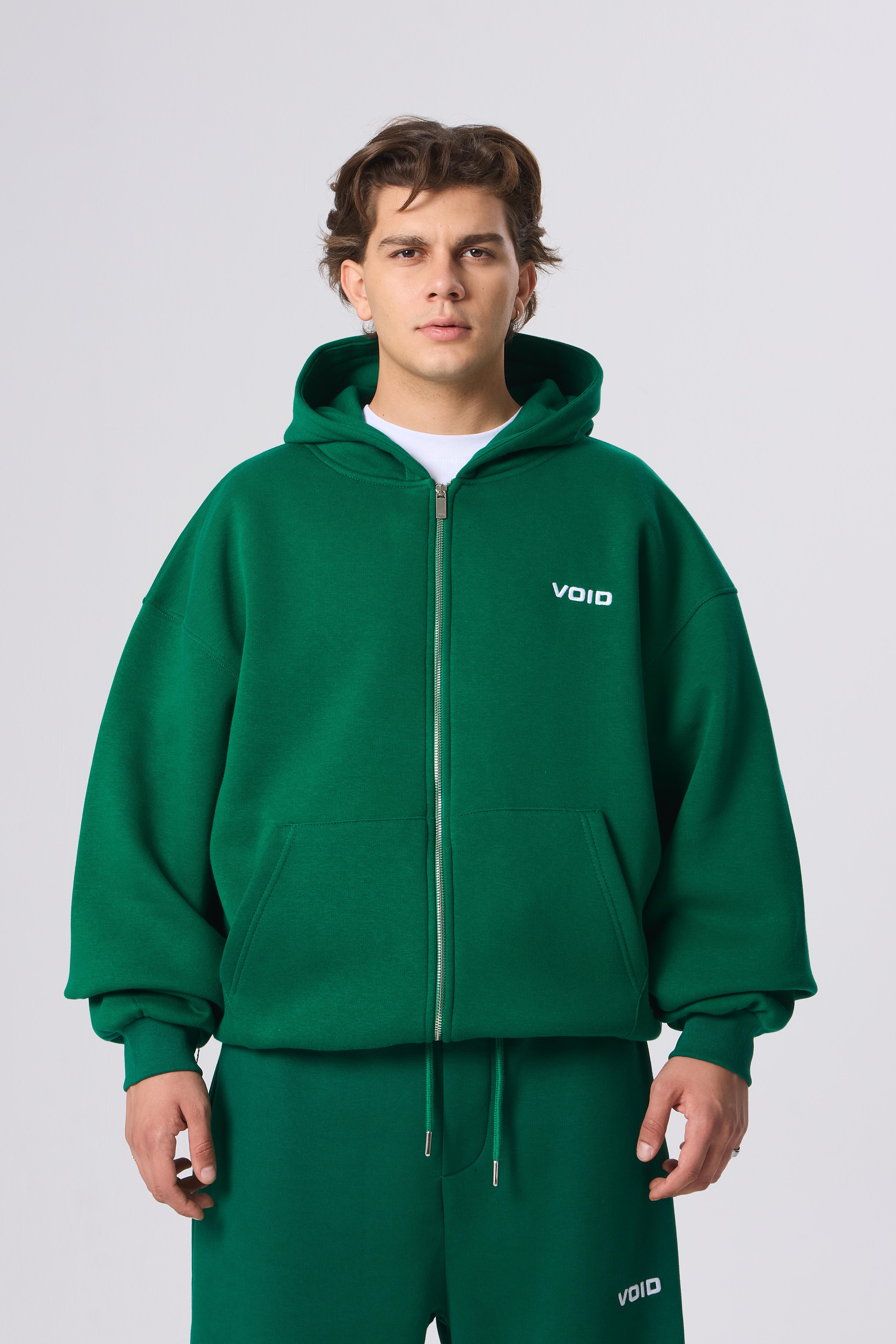 VOID Nakışlı Premium Zip Oversize Hoodie