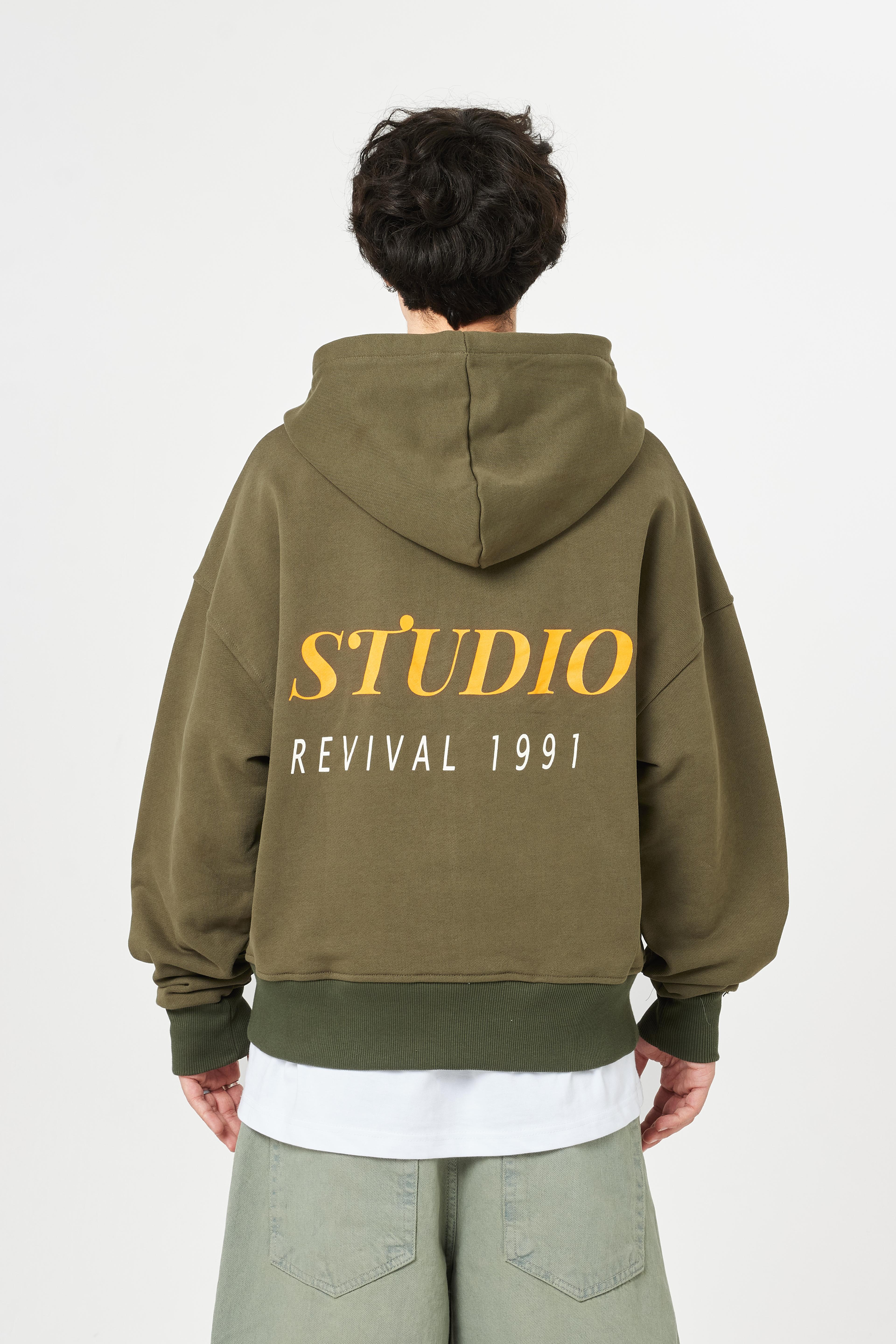 Revival 1991 Baskılı Kapüşonlu Oversize Sweatshirt