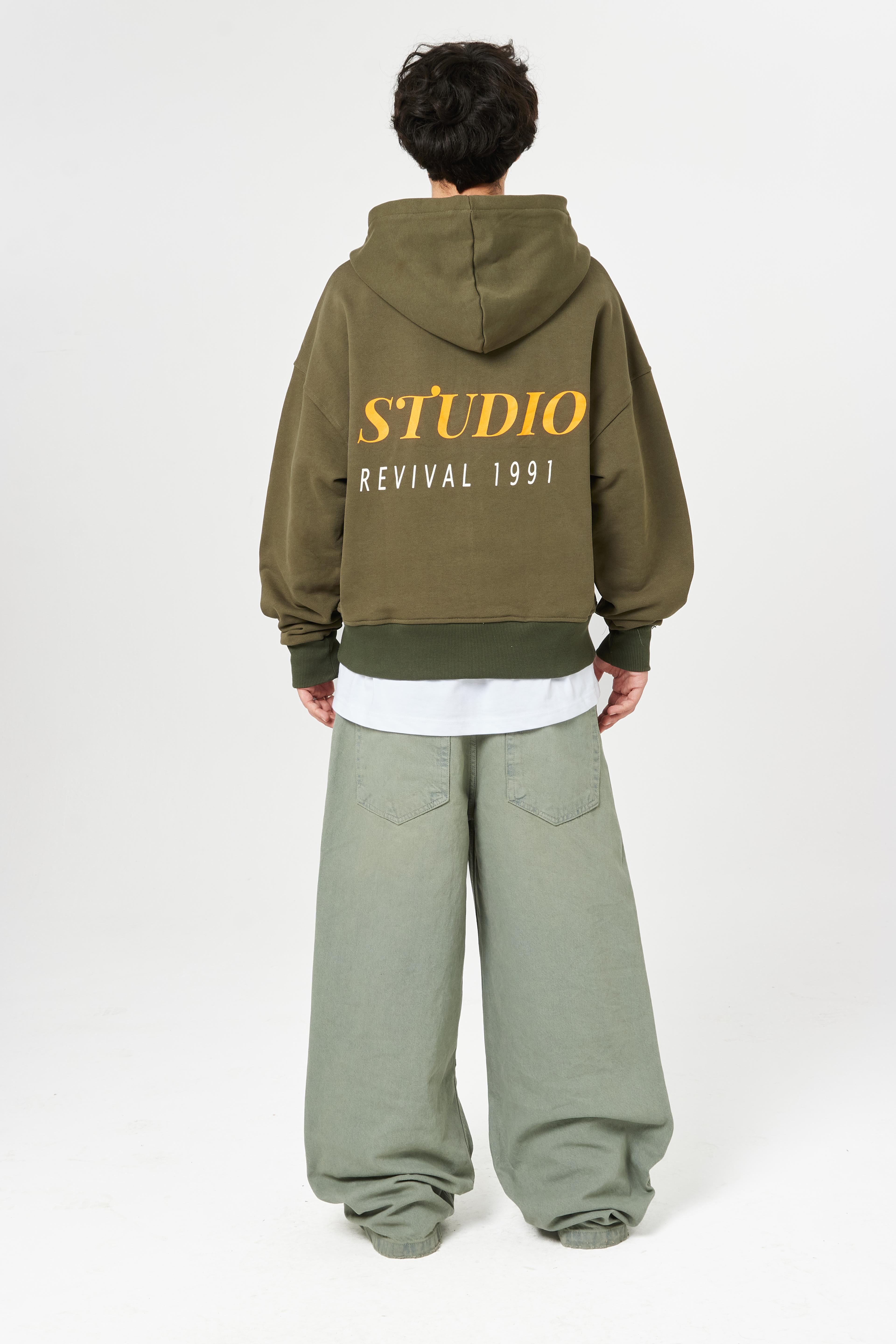 Revival 1991 Baskılı Kapüşonlu Oversize Sweatshirt