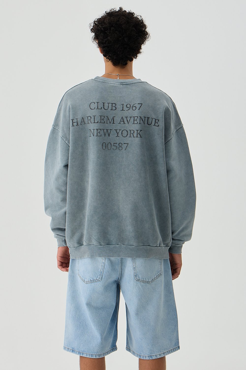 Club 1966 Açık Antrasit Yıkamalı Sweatshirt