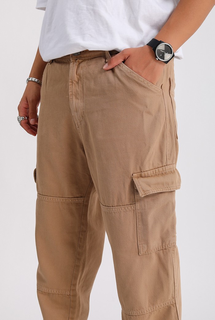 Camel Pocket Detail Baggy Pantolon