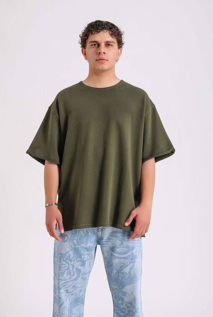 TDS Washed Oversize Tee - Yeşil