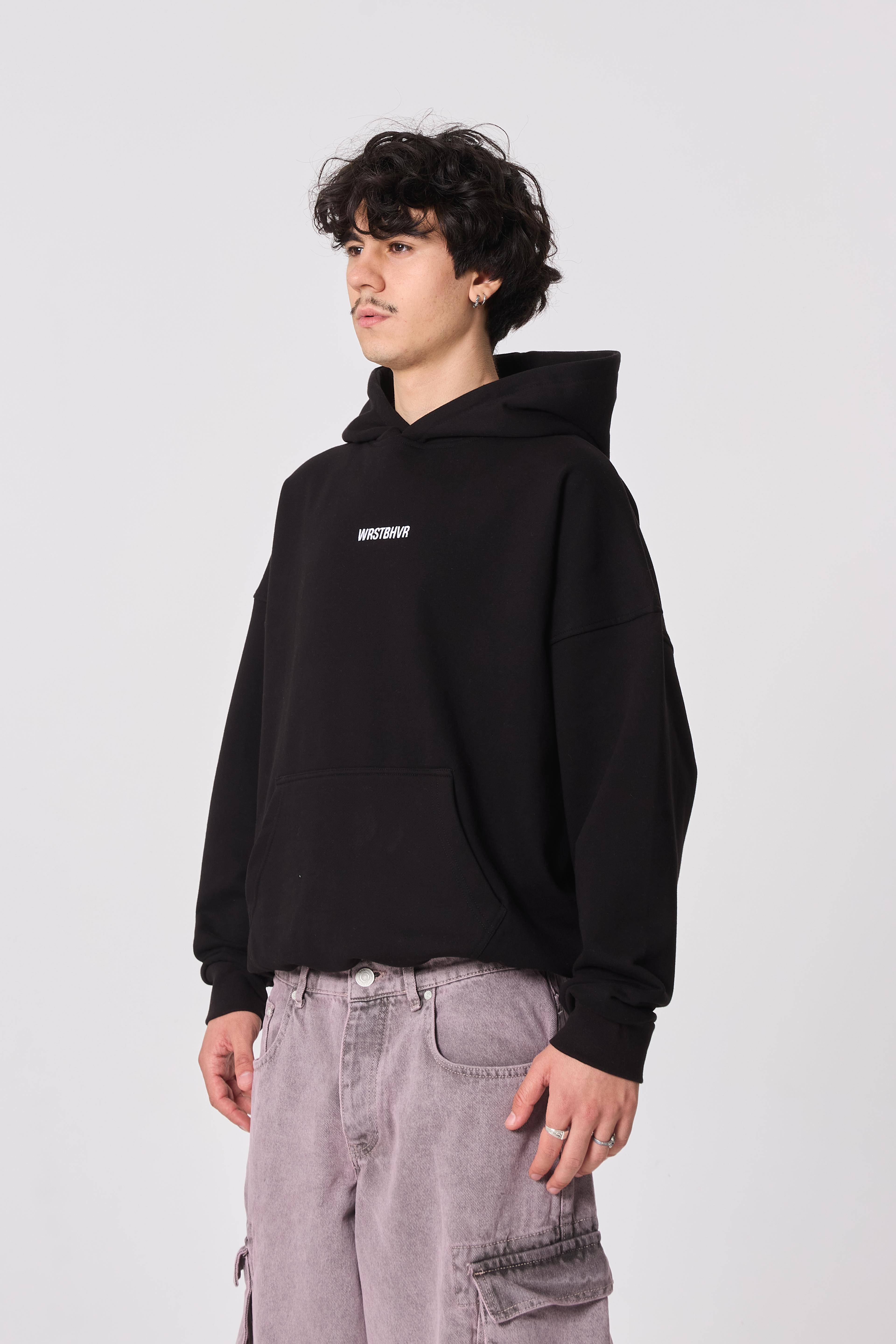 WRSTBHVR Studio Garments Nakışlı Kapüşonlu Oversize Sweatshirt