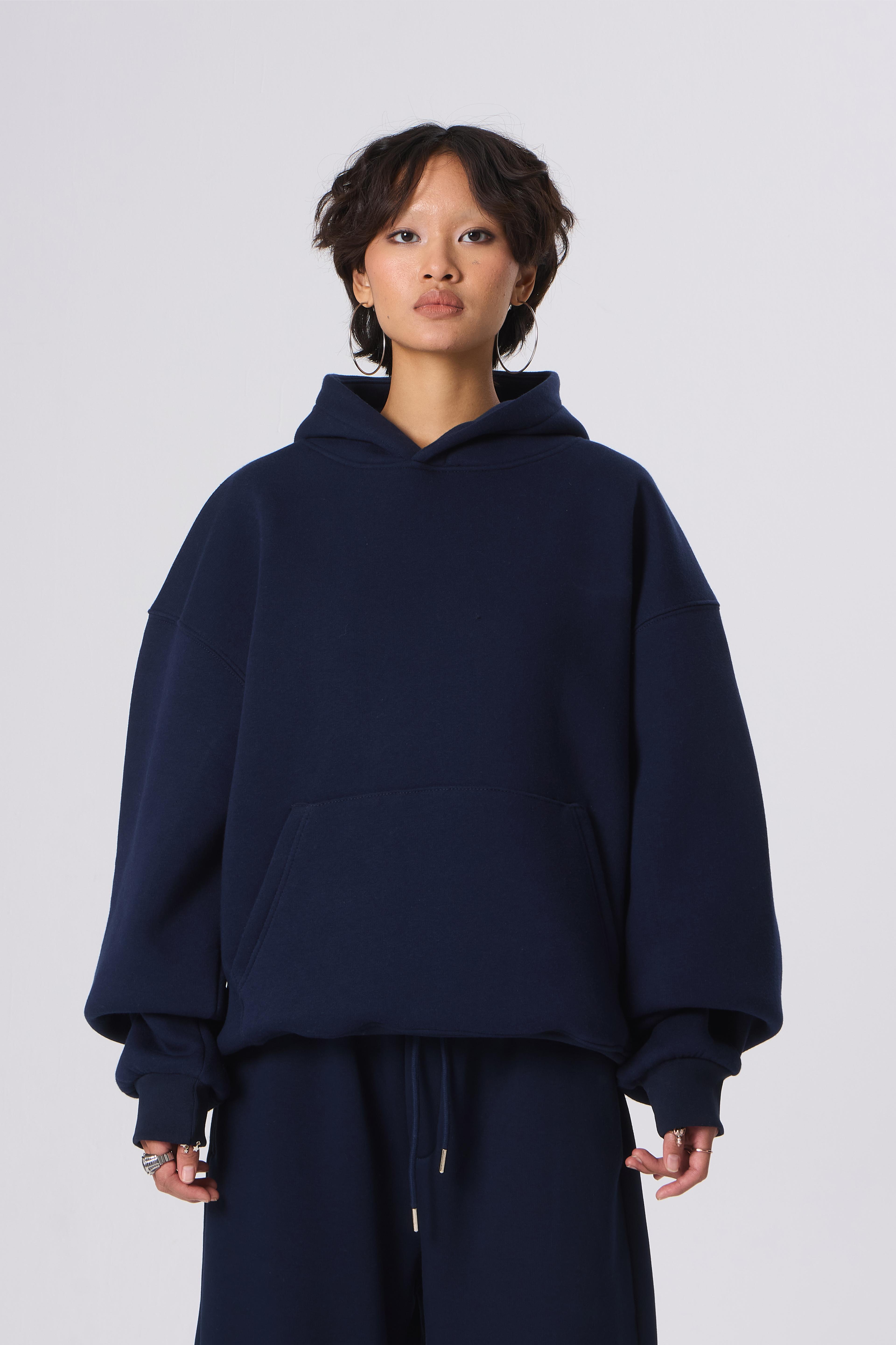 VOID Basic Premium Oversize Hoodie - Lacivert